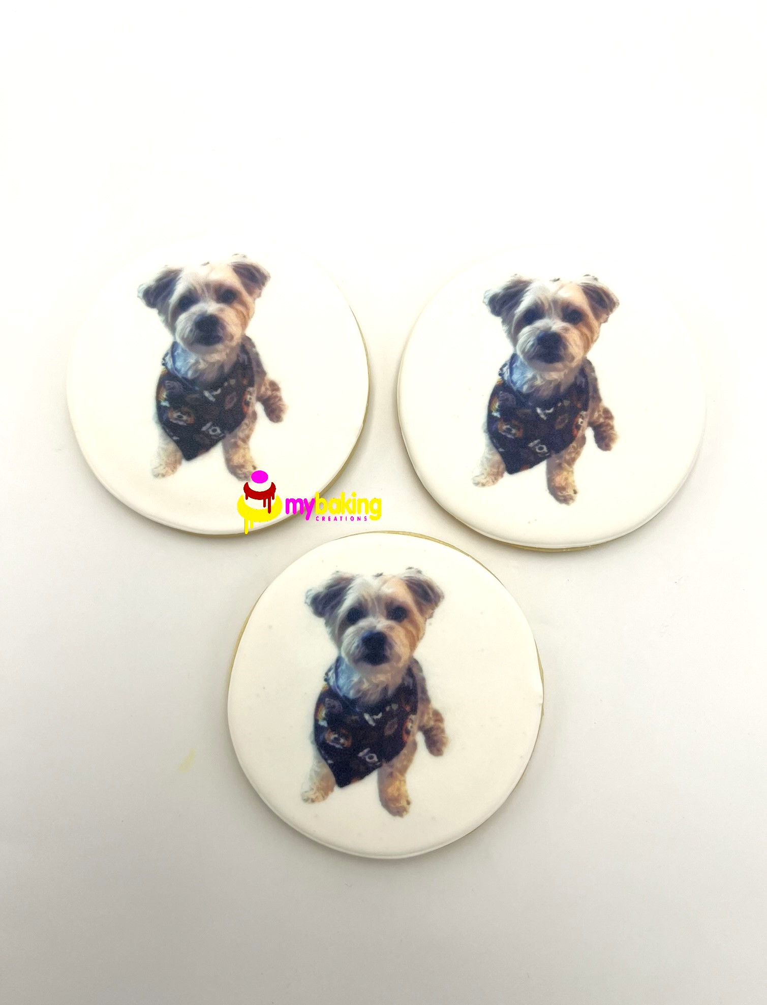 Custom printed dog themed cookies San Francisco bakery